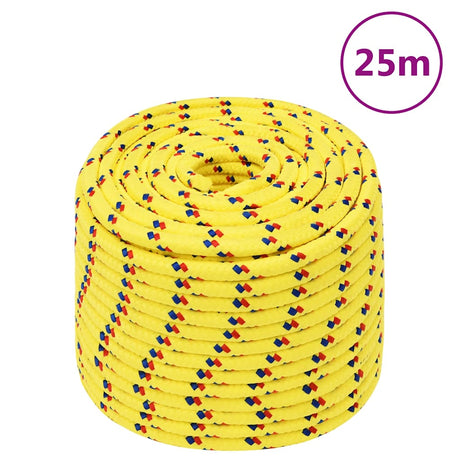 Vidaxl boottouw 14 mm 25 m polypropyleen geel