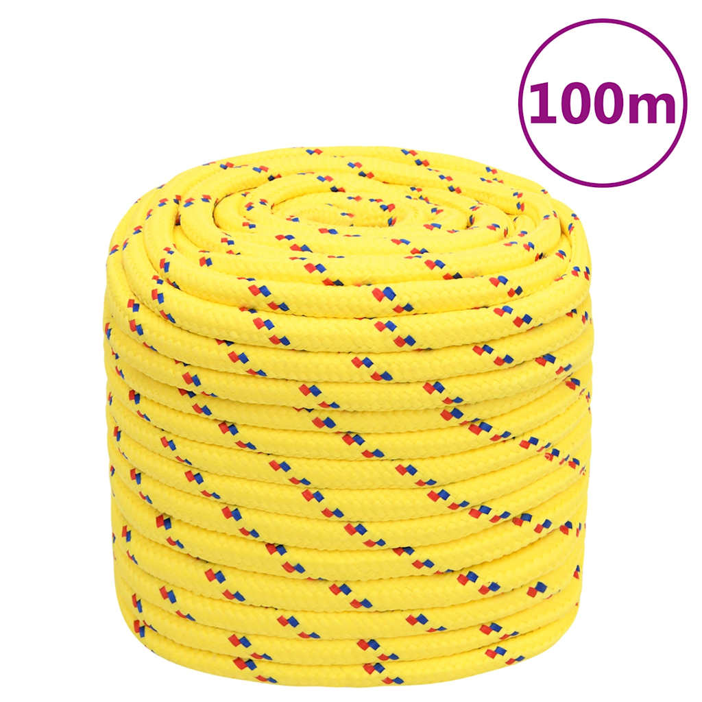 Vidaxl boottouw 18 mm 100 m polypropyleen geel