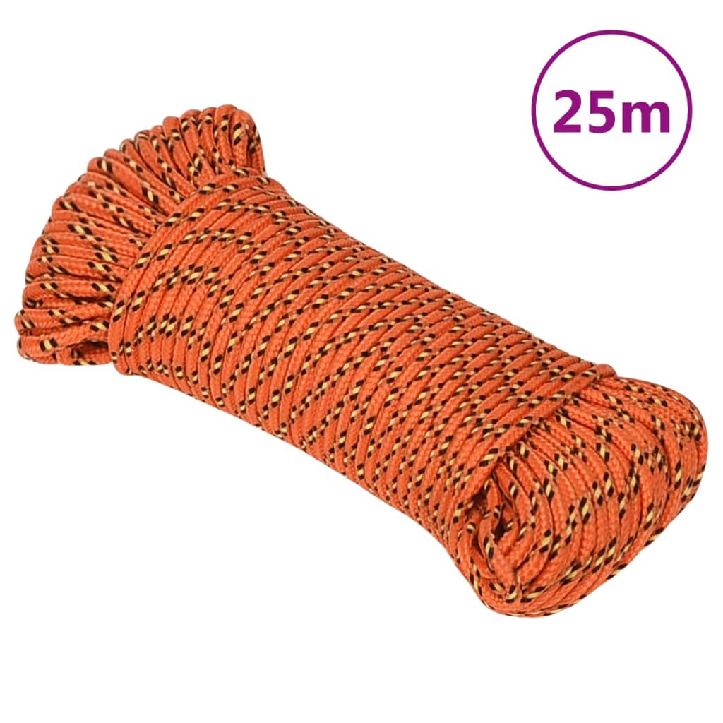 Vidaxl boottouw 4 mm 25 m polypropyleen oranje