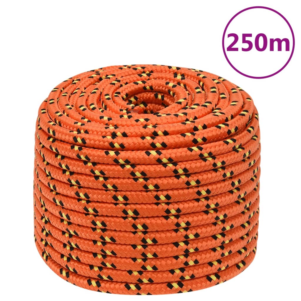 Vidaxl -Bootseil 12 mm 250 m Polypropylenorange