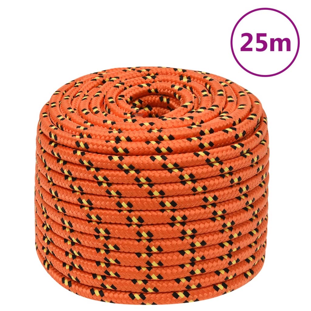 Vidaxl boottouw 14 mm 25 m polypropyleen oranje