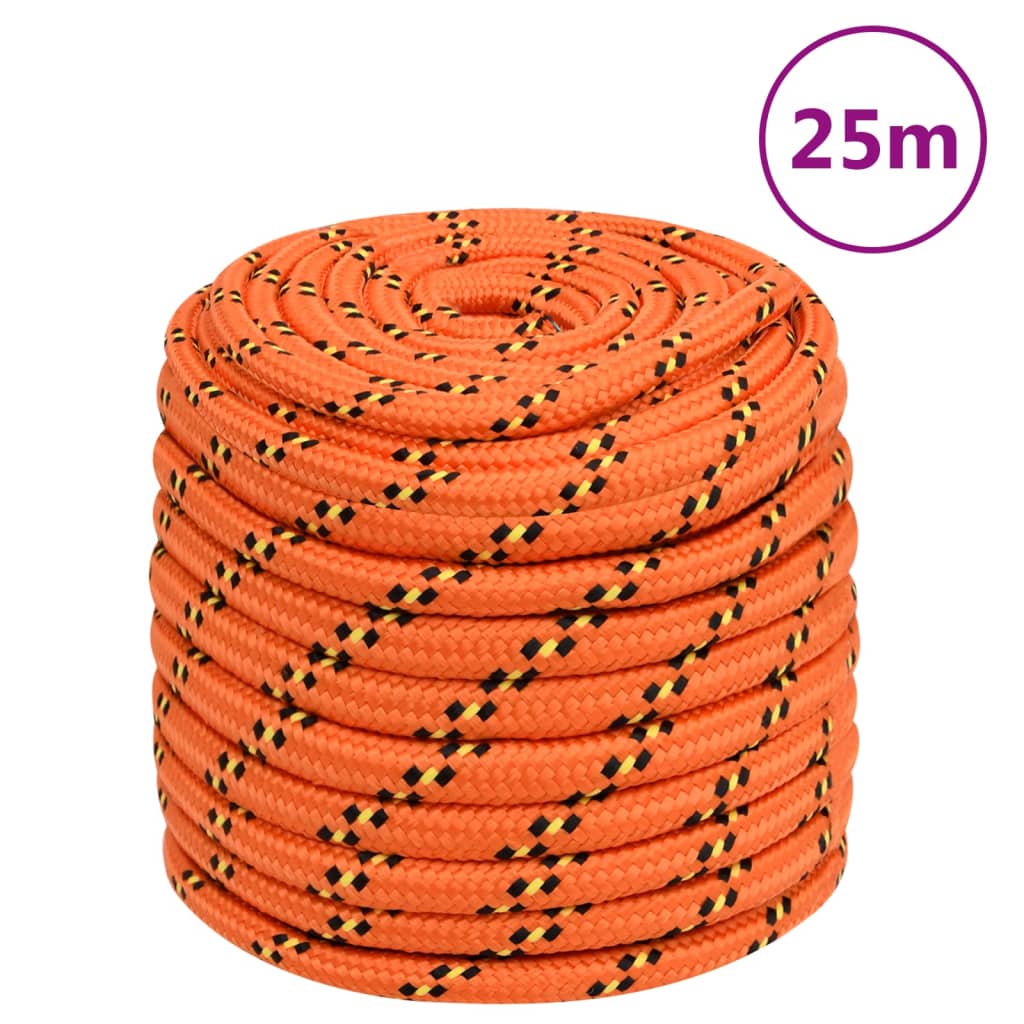 Vidaxl boottouw 16 mm 25 m polypropyleen oranje