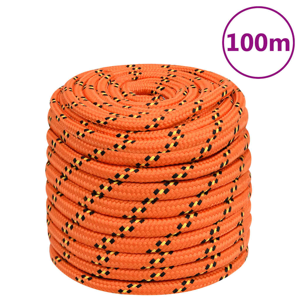 Vidaxl boottouw 16 mm 100 m polypropyleen oranje