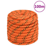 Vidaxl boottouw 16 mm 100 m polypropyleen oranje