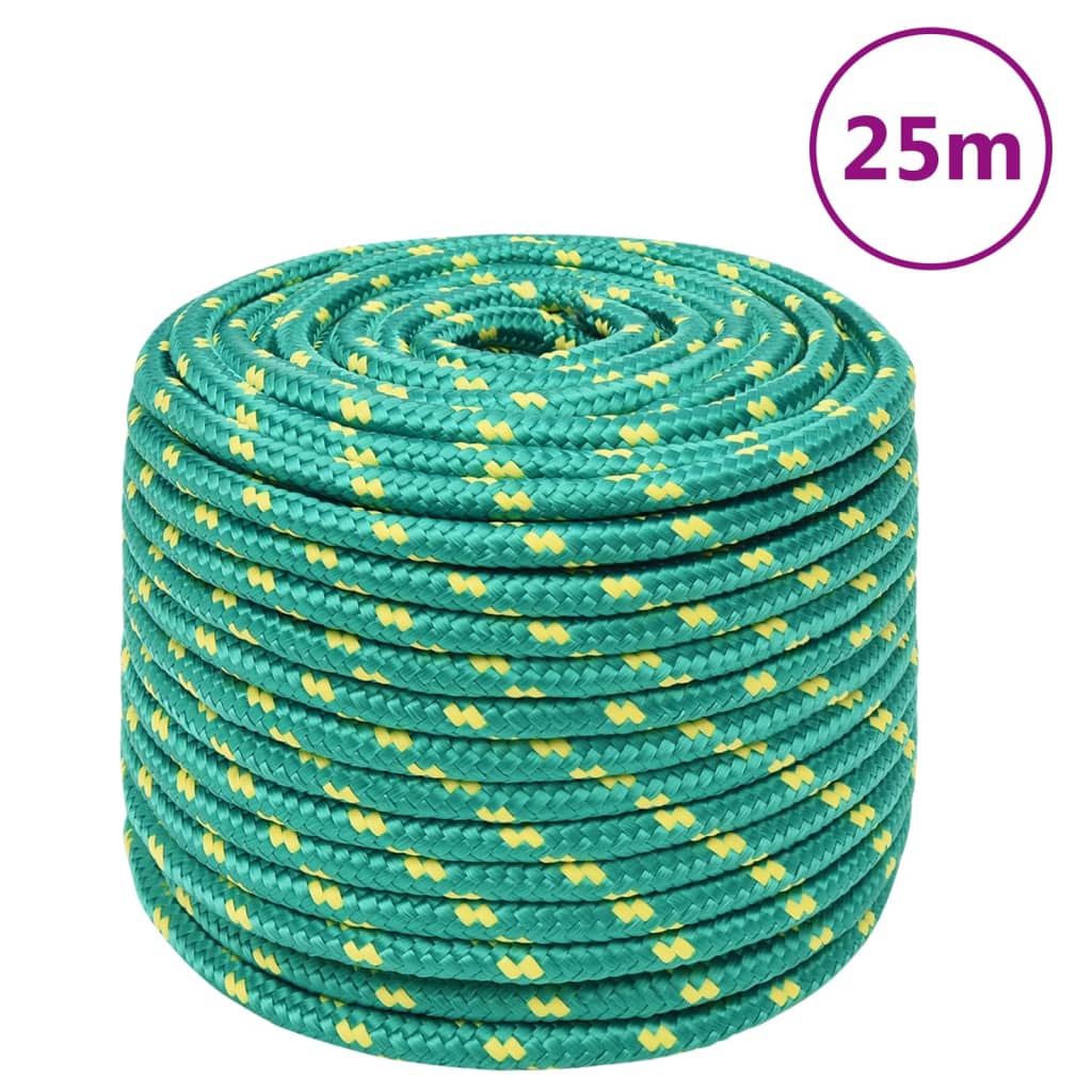 Vidaxl boottouw 12 mm 25 m polypropyleen groen