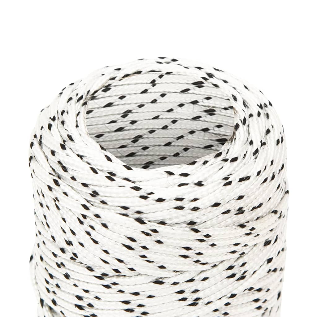 Vidaxl boottouw gevlochten 2 mmx25 m polyester wit