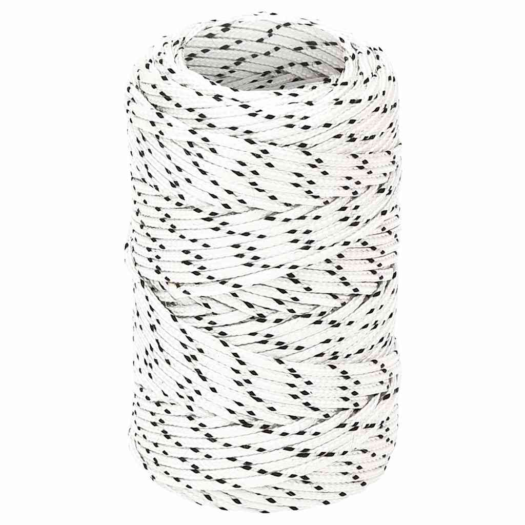Vidaxl boottouw gevlochten 2 mmx50 m polyester wit
