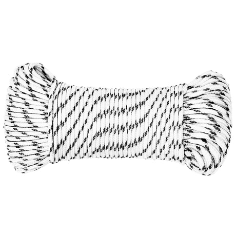 Vidaxl boottouw gevlochten 3 mmx25 m polyester wit