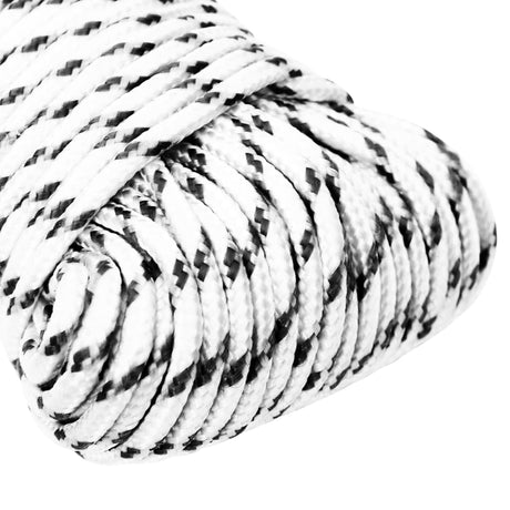 Vidaxl boottouw gevlochten 3 mmx25 m polyester wit
