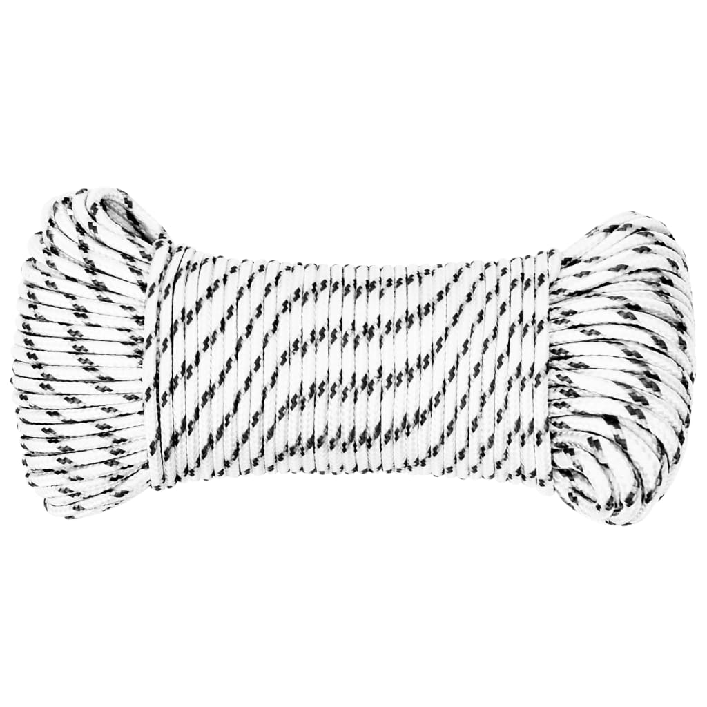 Corde à bateau vidaxl tressée 5 mmx250 m en polyester blanc