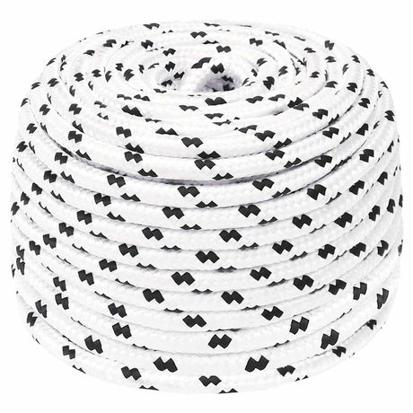 Vidaxl boottouw gevlochten 8 mmx25 m polyester wit