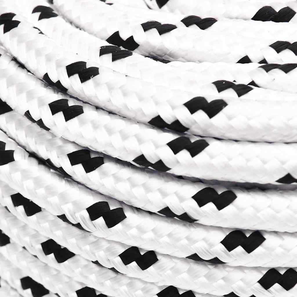 Vidaxl boottouw gevlochten 8 mmx25 m polyester wit