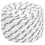 Corde de bateau vidaxl tressée 12 mmx100 m de polyester blanc