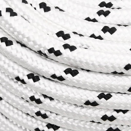 Vidaxl boottouw gevlochten 12 mmx100 m polyester wit