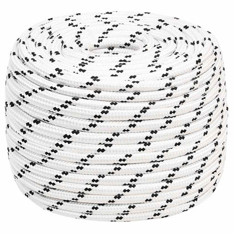 Vidaxl boottouw gevlochten 14 mmx25 m polyester wit