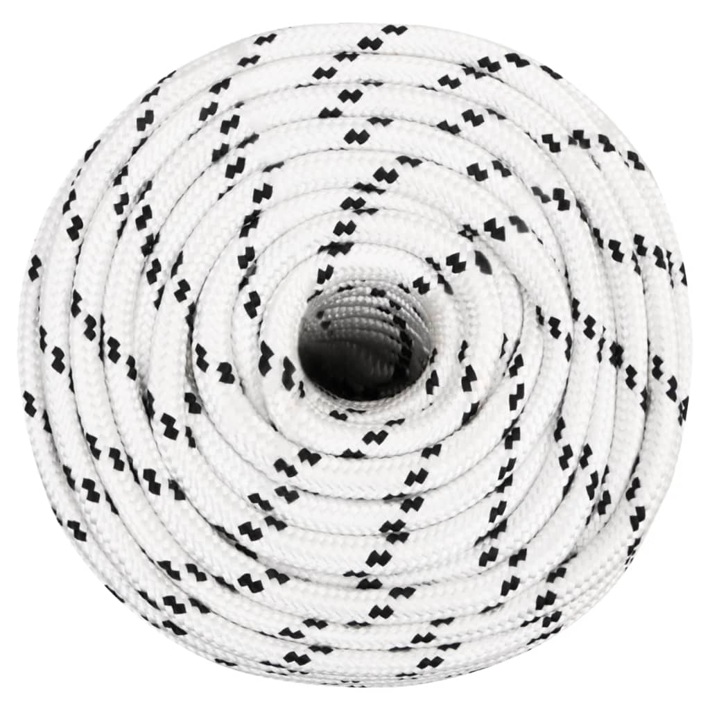 Vidaxl Boat Rope flettet 14 mmx25 m polyester hvid