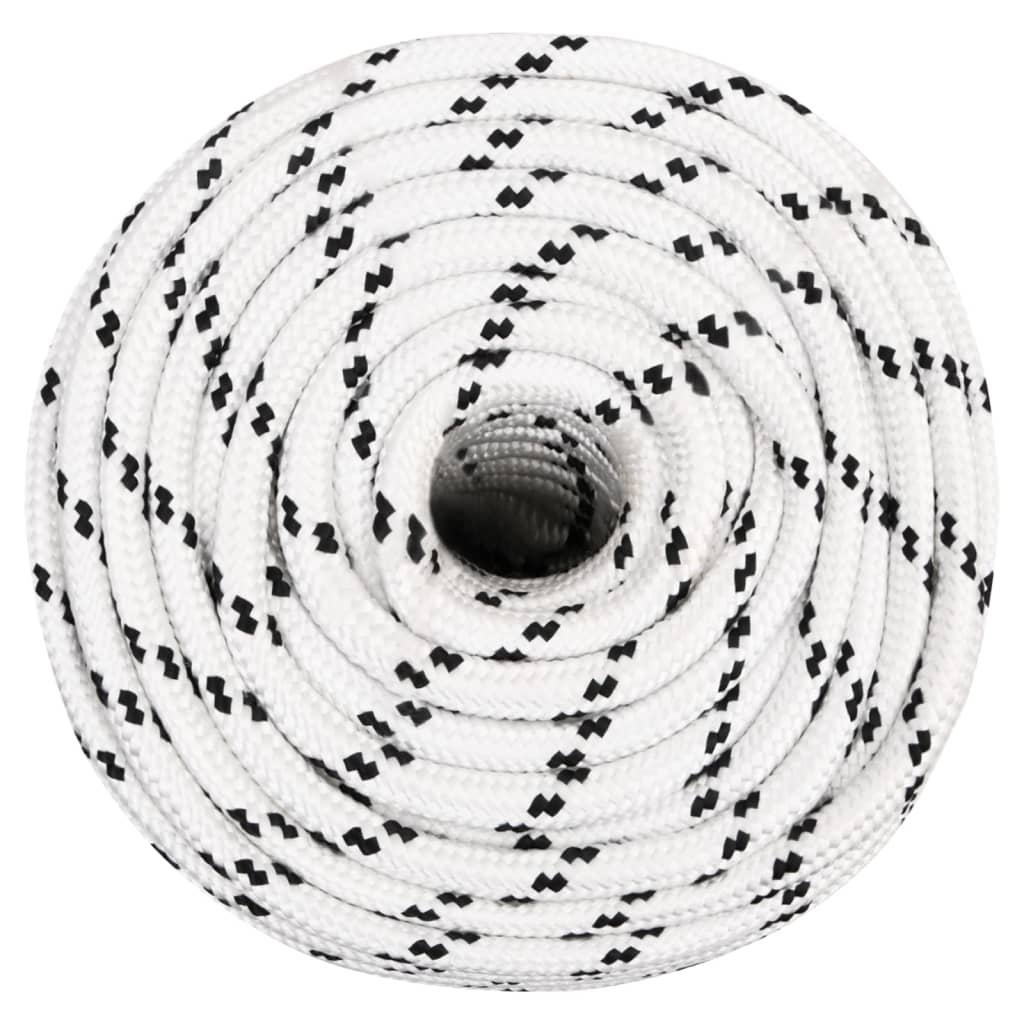 Vidaxl Boat Rope flettet 14 mmx100 m polyester hvid