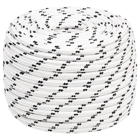 Vidaxl boottouw gevlochten 14 mmx250 m polyester wit