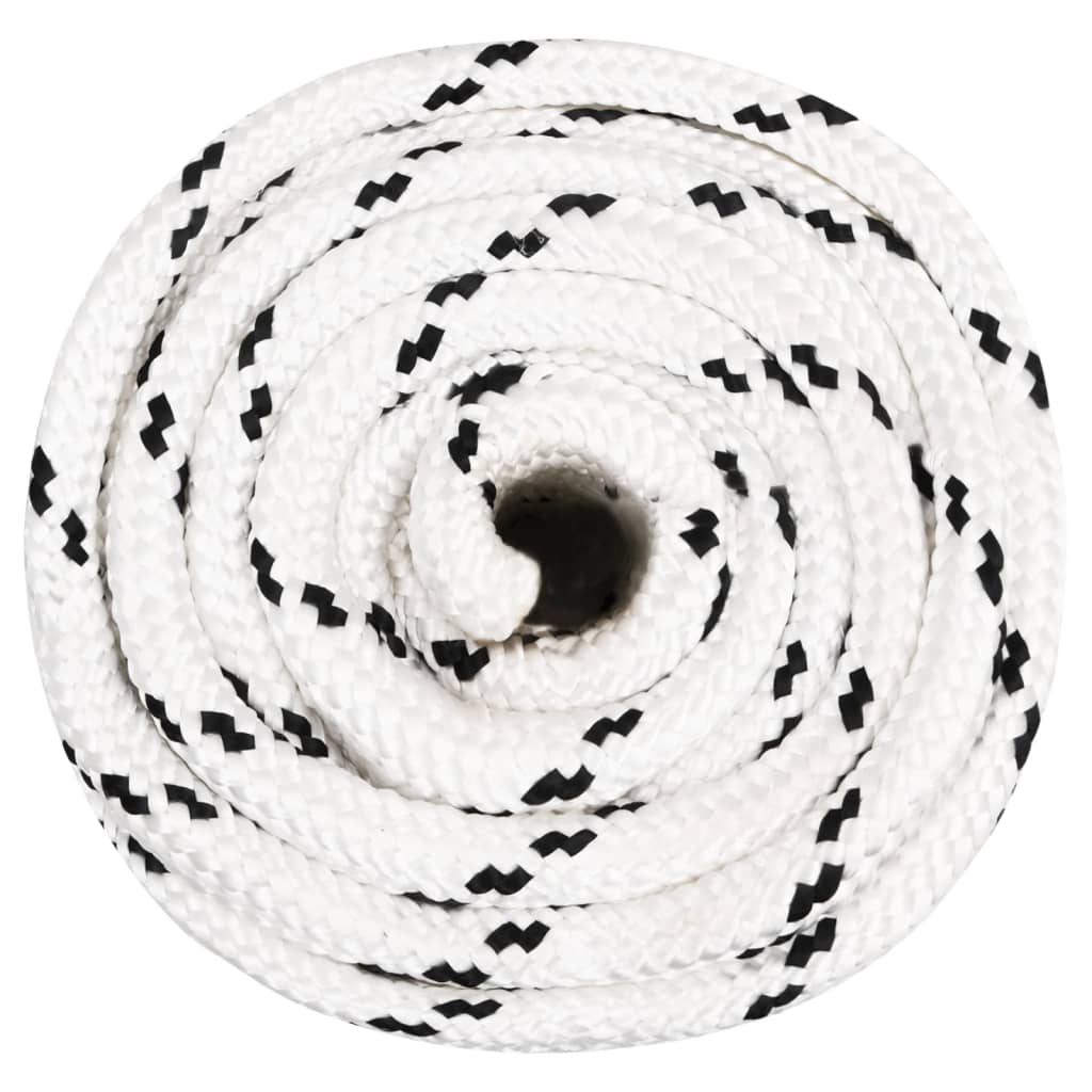 Corde à bateau vidaxl tressée 16 mmx25 m en polyester blanc