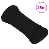 Vidaxl werkouw 3 mm 25 m polyester noir