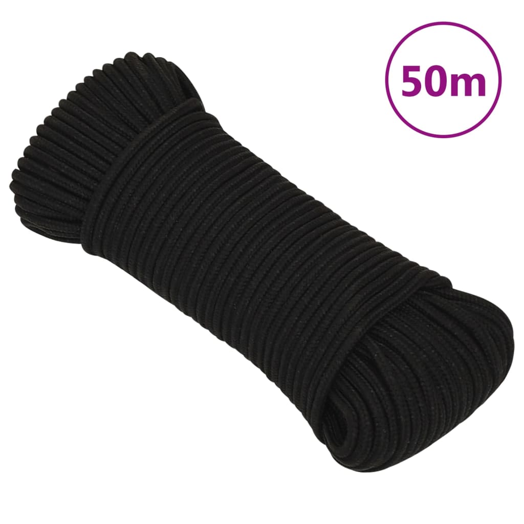 Vidaxl werkouw 3 mm 50 m polyester noir