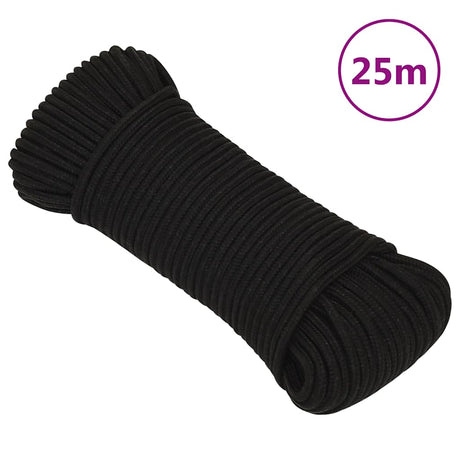 Vidaxl werktouw 5 mm 25 m polyester zwart