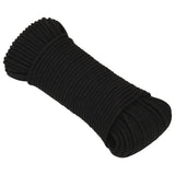 Vidaxl werktouw 5 mm 25 m polyester zwart