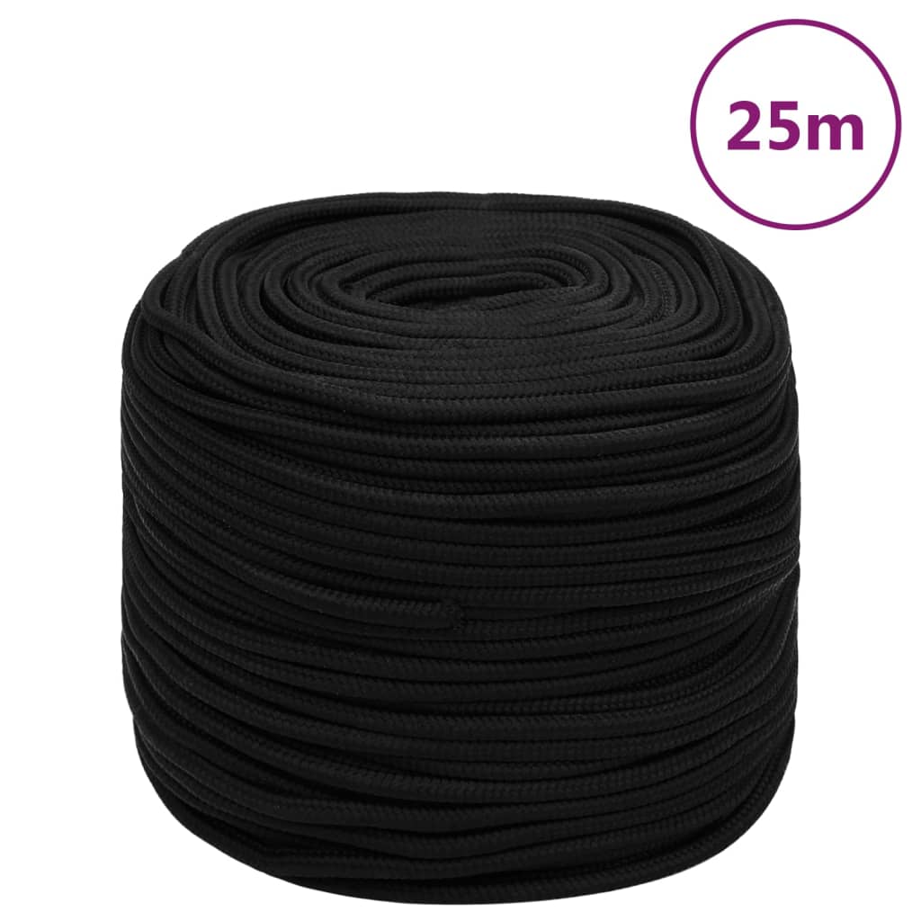 Vidaxl Werkouw 6 mm 25 m Polyester Black