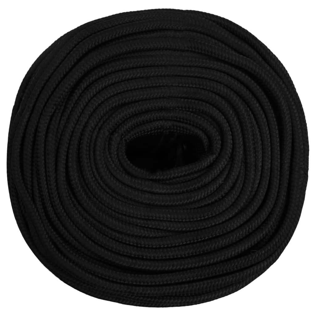 Vidaxl werktouw 6 mm 250 m polyester zwart