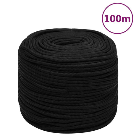 Vidaxl werktouw 8 mm 100 m polyester zwart