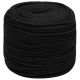 Vidaxl werktouw 10 mm 25 m polyester zwart