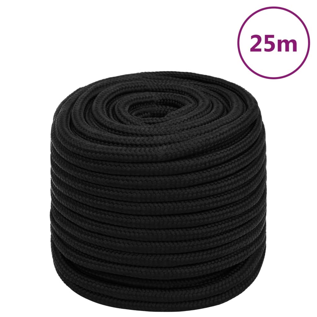 Vidaxl Werkouw 16 mm 25 m poliestere nero