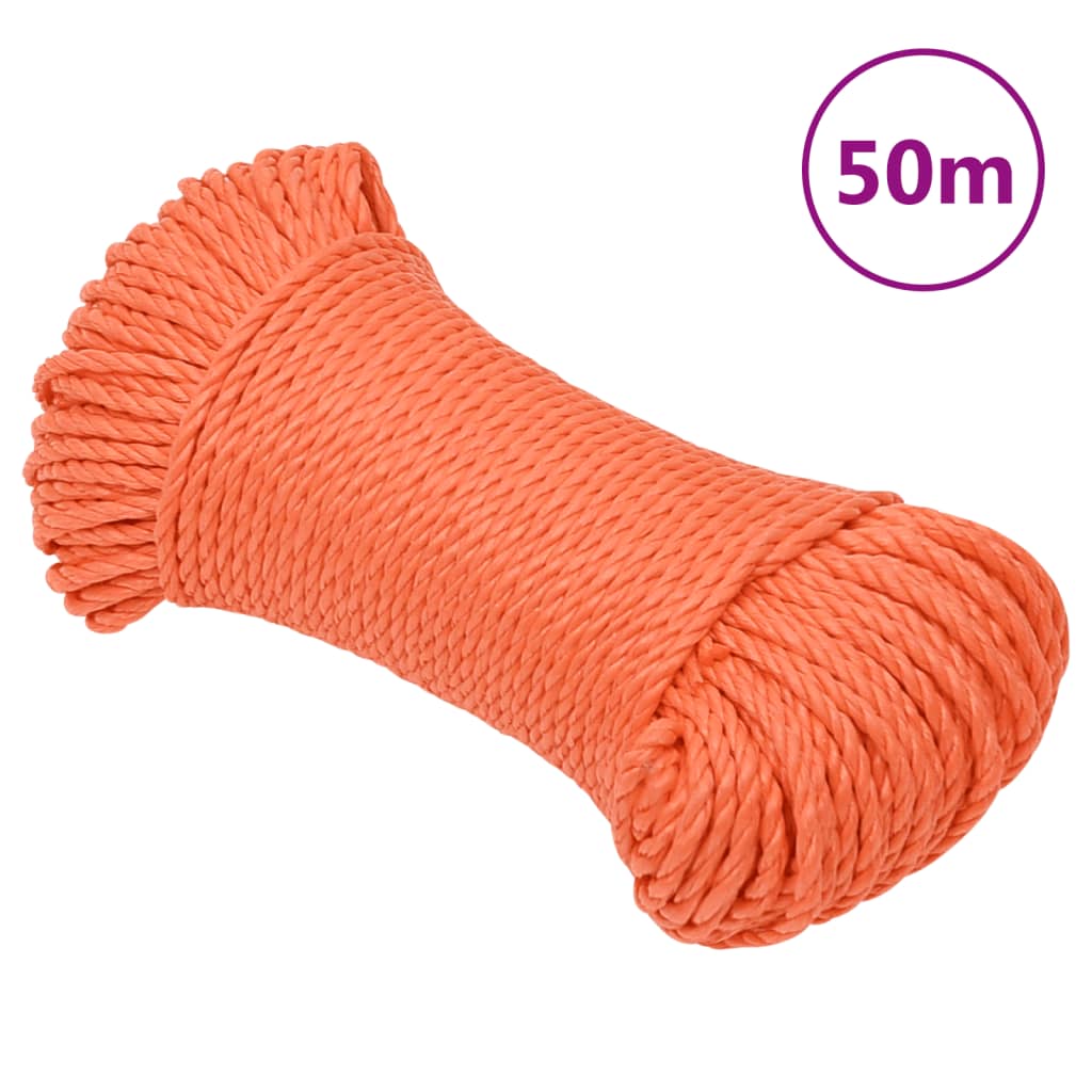 Vidaxl werkouw 3 mm 50 m d'orange en polypropène