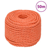 Vidaxl werkouw 10 mm 50 m polypropène oranje