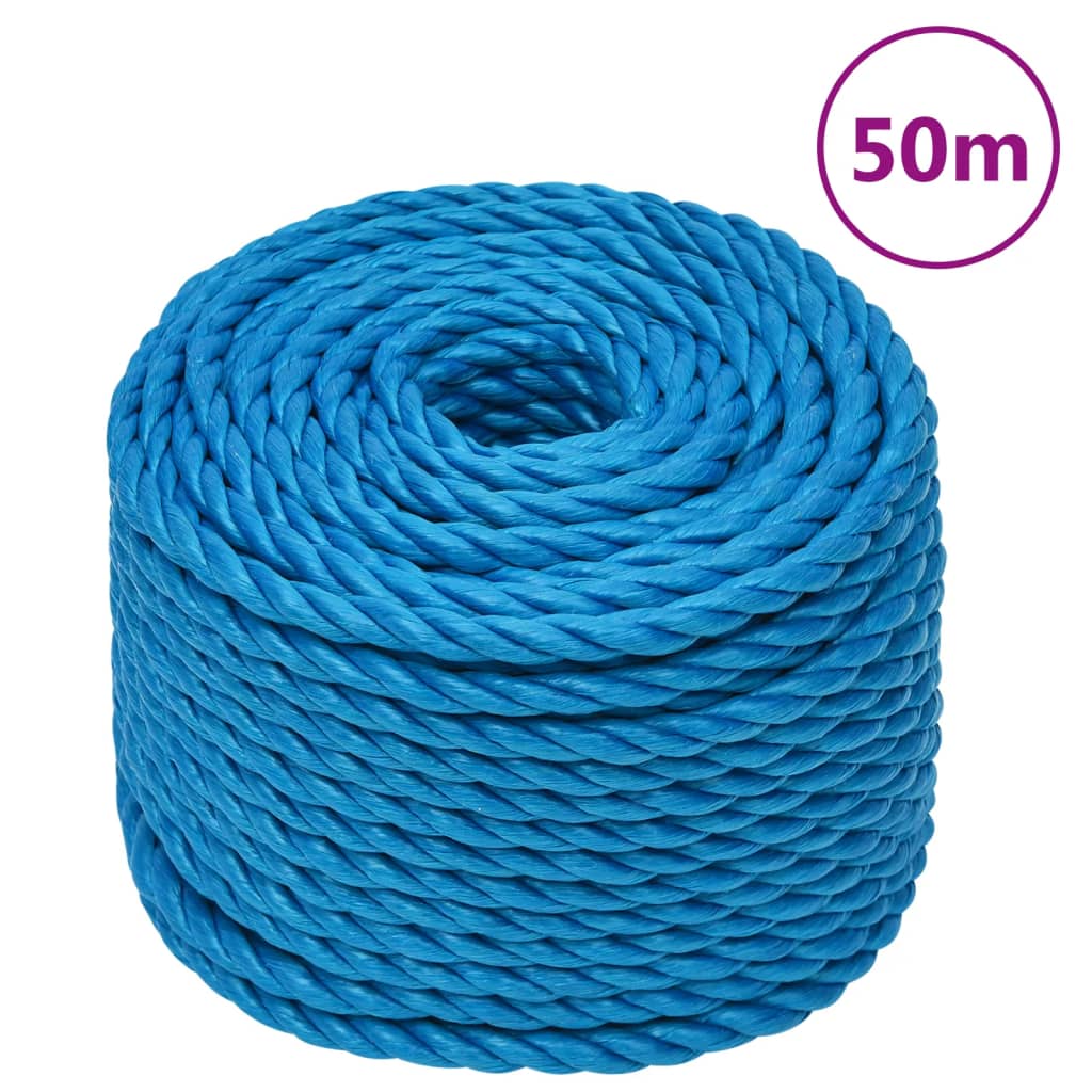 Vidaxl werktouw 10 mm 50 m polypropeen blauw