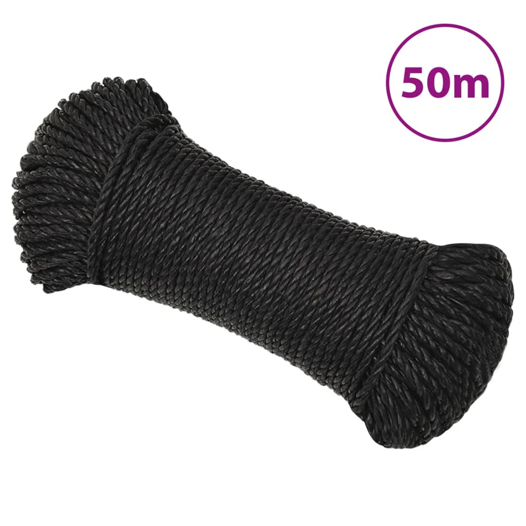 Vidaxl werkouw 3 mm 50 m de polypropène noir