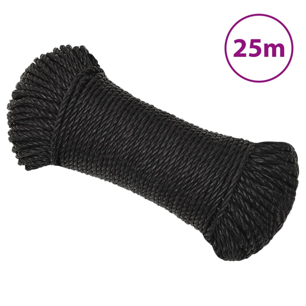 VidaXL Werkouw 6 mm 25 m Polypropene Black