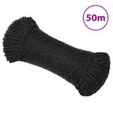 Vidaxl werktouw 6 mm 50 m polypropeen zwart