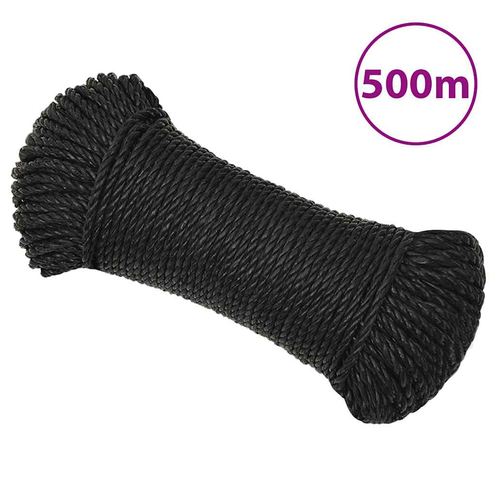 Vidaxl werktouw 8 mm 500 m polypropeen zwart