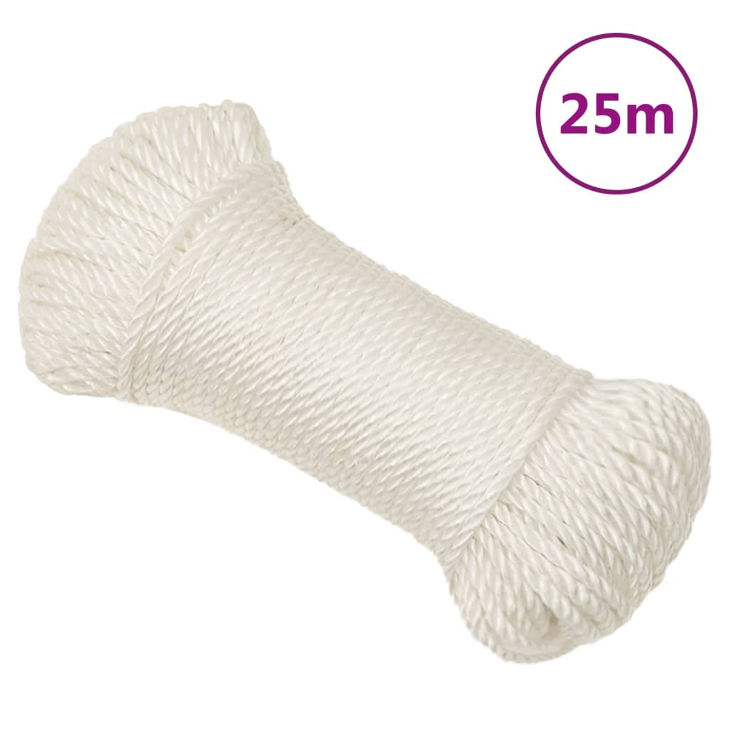 Vidaxl Werkouw 8 mm 25 m Polypropene White