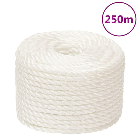 Vidaxl werktouw 10 mm 250 m polypropeen wit