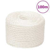 Vidaxl werkouw 12 mm 100 m de polypropène blanc