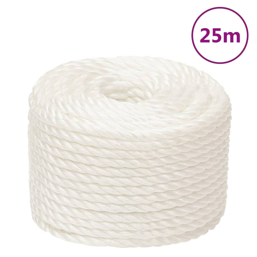 Vidaxl werkouw 24 mm 25 m de polypropène blanc