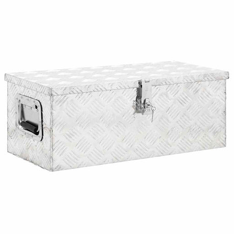 Vidaxl opbergbox 70x31x27 cm aluminium zilverkleurig