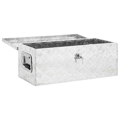 Vidaxl opbergbox 70x31x27 cm aluminium zilverkleurig