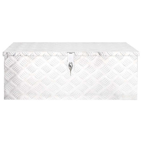 Vidaxl opbergbox 80x39x30 cm aluminium zilverkleurig