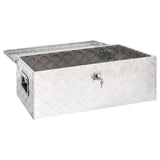 Vidaxl opbergbox 90x47x33,5 cm aluminium zilverkleurig