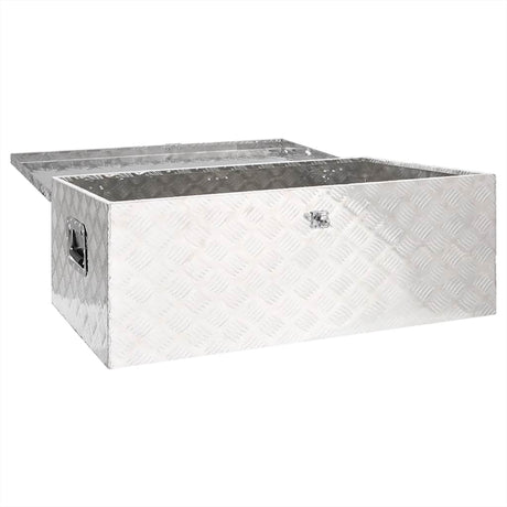 Vidaxl opbergbox 100x55x37 cm aluminium zilverkleurig