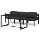 Vidaxl 4-delige loungeset met kussens aluminium antracietkleurig