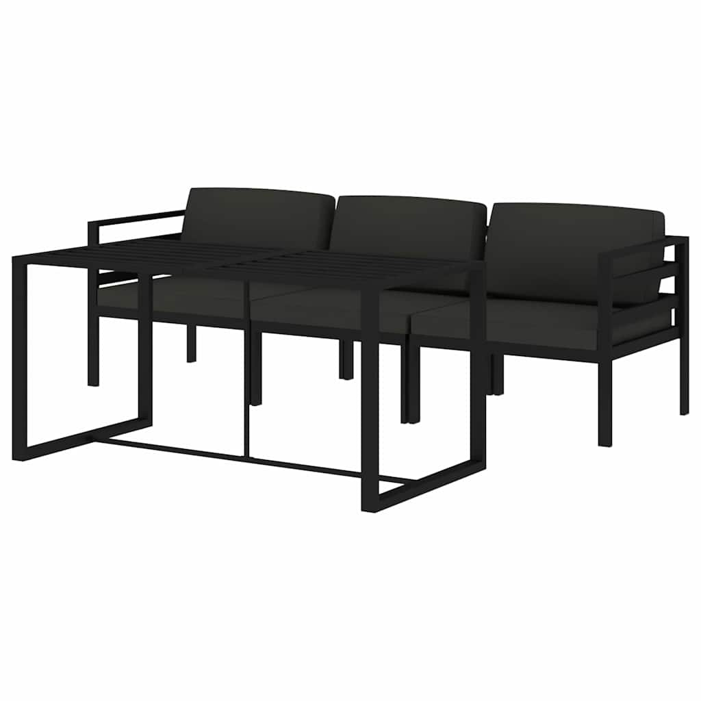 Vidaxl 4-delige loungeset met kussens aluminium antracietkleurig